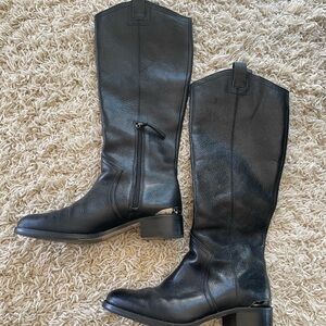 Louise Et Cie Women's Black Leather Boots Tall Riding 7.5